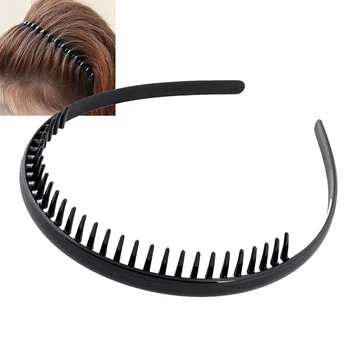 Moda Mens Mulheres Unissex Preto Ondulado Cabelo Da Cabeça De Aro Banda Esporte Cabeça Hairband Acessórios De Cabelo