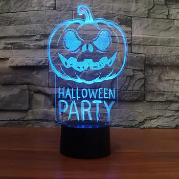 Abóbora de Halloween Lanterna abajur Para Quarto, quarto infantil decoração em 3D da luz da noite do Diodo emissor de Decoração de Mesa Candeeiro de Mesa