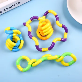 Infinito Torcida Círculo Rolo de Corda Colorida Dedo Fidget Plástico de Descompressão Corda DIY Mutável Anti-Stress Squeeze Brinquedos