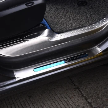 A Porta do carro pedal capa de proteção Soleira da Porta de Chinelo Placa logotipo adesivo Para smart 453 forfour estilo carro de Modificação de Acessórios