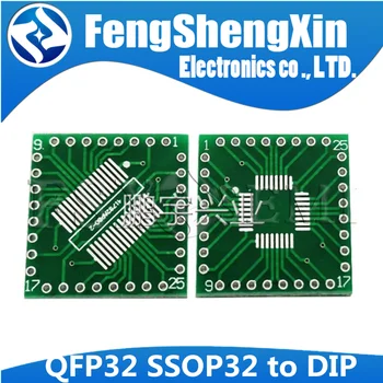 5pcs/lote quadro de avisos QFP32 para MERGULHO SSOP32 para DIP32 0,8 mm TQFP IQFP Adaptador de Placa Transferência de Bordo