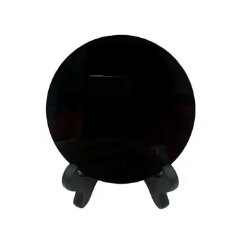 6-20cm Natural Preto Obsidian Círculo de Disco Placa Redonda Fengshui Espelho Fumar a Pedra de Cristal Para a Casa & Decoração de Escritório
