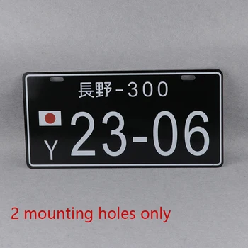 1pcs jdm Style Preto Alumínio Japonês da Placa de Licença Para Carro Universal